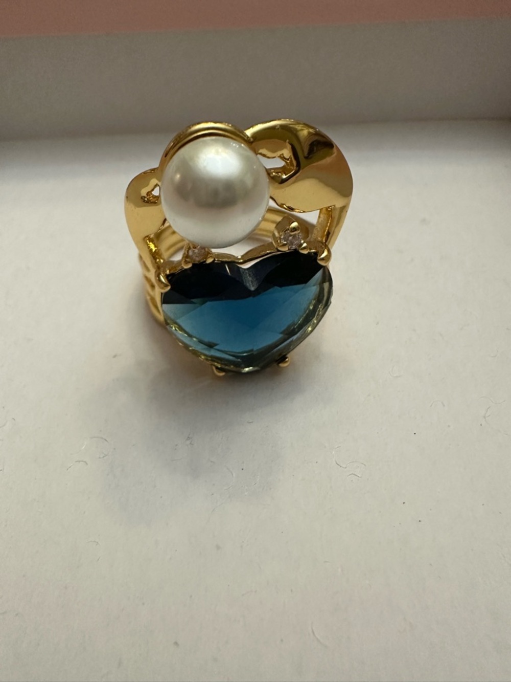 KATE SPADE SEA STAR HEART CRAB PEARL RING - SIZE 8 - Picture 9 of 10